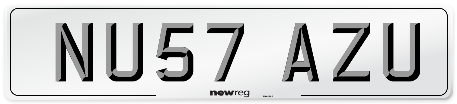 NU57 AZU Number Plate from New Reg